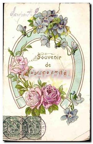 Image du vendeur pour Carte Postale Ancienne Souvenir de bonne amitie Fleurs mis en vente par CPAPHIL