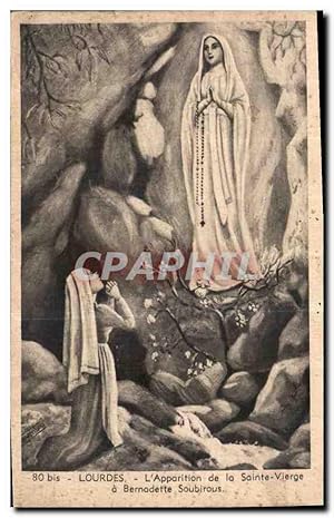 Carte Postale Ancienne Lourdes l'Apparation de la sainte Vierge a Bernadette Soubirous