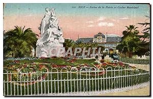 Seller image for Carte Postale Ancienne Nice Statue de la Poesie et Casino Municipal for sale by CPAPHIL