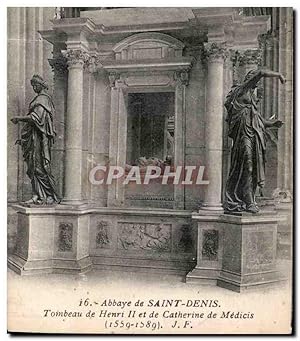 Carte Postale Ancienne Abbaye de Saint Denis tombeau de Henri II et de Catherine de Medicis
