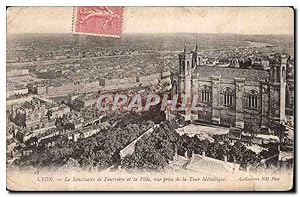 Image du vendeur pour Carte Postale Ancienne Lyon la Sanctuaire de Fourvriere et la Ville vue prise de la Tour Metallique mis en vente par CPAPHIL