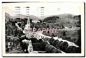Seller image for Carte Postale Ancienne Lourdes vue d'ensemble sur la Basilique et la Calvaire prise du Château Port for sale by CPAPHIL