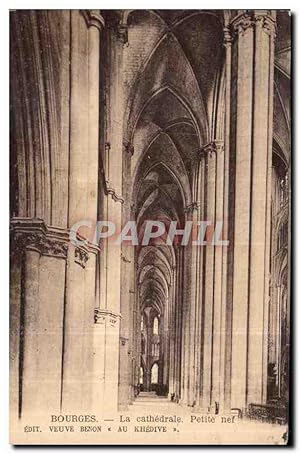 Bild des Verkufers fr Carte Postale Ancienne Bourges La cathdrale Petite nef Veuve Benon Au Khedive zum Verkauf von CPAPHIL