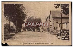 Carte Postale Ancienne Dom le Mesnil Sortie du Village vers Charleville