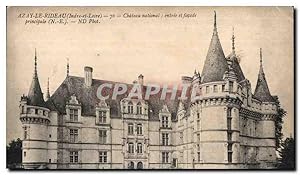 Carte Postale Ancienne Azay le Rideau Indre et Loire Château national entrée et façade principale