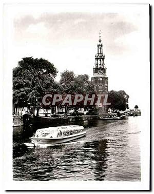 Carte Postale Moderne Amsterdam Oude Schans avec la tour Montelbaan