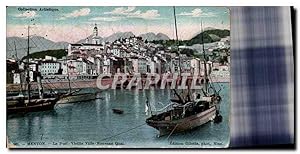 Image du vendeur pour Carte Postale Ancienne Menton le port Vieille Ville Nouveau Quai Bateaux de peche mis en vente par CPAPHIL