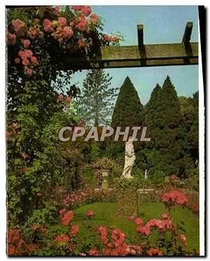 Bild des Verkufers fr Carte Postale Ancienne Insel Mainau im Bodensee Rosengarten Idyll mit einer der Vier Jahreszeiten Statuen zum Verkauf von CPAPHIL