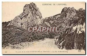 Carte Postale Ancienne Corniche de l'Esterel Un coin de la route d'Antheor au Trayas Le Pic St Ba...