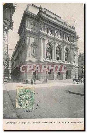 Bild des Verkufers fr Carte Postale Ancienne Paris le Nouvel Opera Comique et la Place Boieldieu zum Verkauf von CPAPHIL
