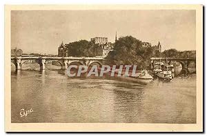 Imagen del vendedor de Carte Postale Ancienne En Visitant Paris la Seine pont Neuf et Square du Vert galant a la venta por CPAPHIL