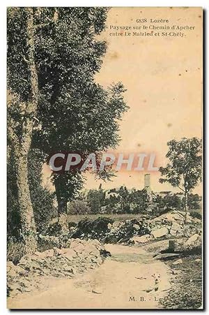 Carte Postale Ancienne Lozere Paysage sur le Chemin d'Apcher entre le Malzieu et St Chely