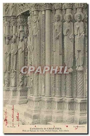 Image du vendeur pour Carte Postale Ancienne Cathdrale de Chartres Rois et Reines de Juda portail royal XII siecle mis en vente par CPAPHIL
