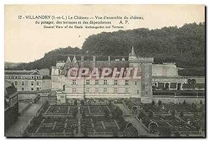 Image du vendeur pour Carte Postale Ancienne Villandry I et L Le Chteau vue d'ensemble du Chteau du potager des terrasses et des dependance mis en vente par CPAPHIL