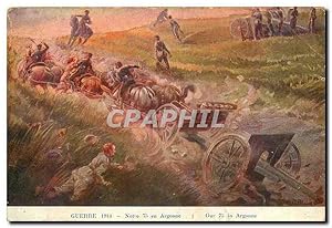 Seller image for Carte Postale Ancienne Guerre 1914 Notre 75 en Argonne Militaria for sale by CPAPHIL