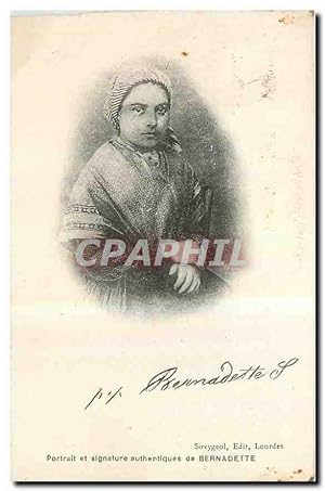 Bild des Verkufers fr Carte Postale Ancienne Portrait et Signature authentiques de Bernadette zum Verkauf von CPAPHIL
