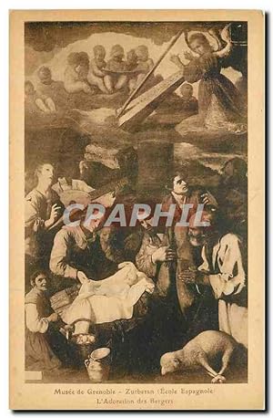 Image du vendeur pour Carte Postale Ancienne Musee de Grenoble Zurbaran Ecole Espagnole L'Adoration des Bergers mis en vente par CPAPHIL