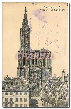 Bild des Verkufers fr Carte Postale Ancienne Strassburg Munster La Cathdrale zum Verkauf von CPAPHIL
