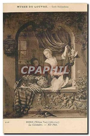 Seller image for Carte Postale Ancienne Musee du Louvre Mieris Willem Van La Cuisiniere for sale by CPAPHIL