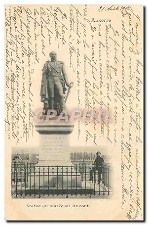 Bild des Verkufers fr Carte Postale Ancienne Auxerre Statue du Marechal Davout zum Verkauf von CPAPHIL