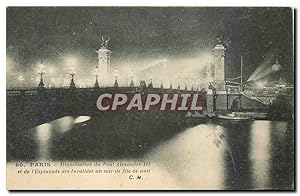 Image du vendeur pour Carte Postale Ancienne Paris Illumination du Pont Alexandre III et de l'Esplanade des Invalides un soir de fte de nuit mis en vente par CPAPHIL