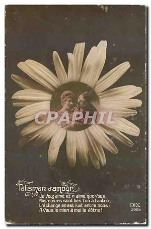 Imagen del vendedor de Carte Postale Ancienne Talisman d'Amour Femme Fleurs a la venta por CPAPHIL