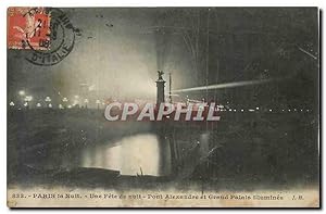 Image du vendeur pour Carte Postale Ancienne Paris la Nuit Une Fte de nuit Pont Alexandre et Grand Palais illumines mis en vente par CPAPHIL