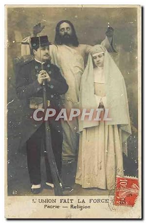 Bild des Verkufers fr Carte Postale Ancienne L'Union fait la Force Patrie Religion zum Verkauf von CPAPHIL
