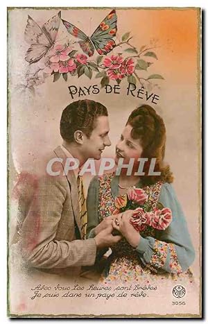 Bild des Verkufers fr Carte Postale Ancienne Pays de Reve Femme Papillon zum Verkauf von CPAPHIL