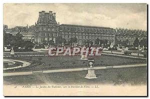 Bild des Verkufers fr Carte Postale Ancienne Paris Le Jardin des Tuleries vers le Pavillon de Flore zum Verkauf von CPAPHIL