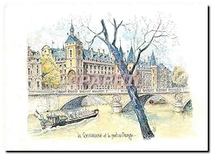 Image du vendeur pour Carte Postale Moderne Paris aquarelle originale de Robert Lepine le pont au Change mis en vente par CPAPHIL