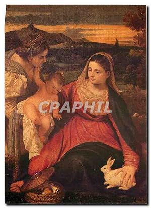 Image du vendeur pour Carte Postale Moderne Tizian La Vierge au lapin avec Sainte Catherine tenant mis en vente par CPAPHIL
