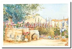 Image du vendeur pour Carte Postale Moderne Cartina Madeleine et son jardin aquarelle de Claude Veyssiere mis en vente par CPAPHIL