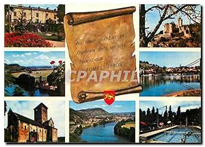 Carte Postale Moderne Fumel Libos Lot et Garonne Le Château La Vallée du Lot L'Eglise vue général...