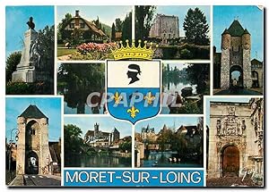 Bild des Verkufers fr Carte Postale Moderne Moret sur Loing Seine et Marne Le monument de Sisley la maison Clemenceau le donjon la porte de zum Verkauf von CPAPHIL