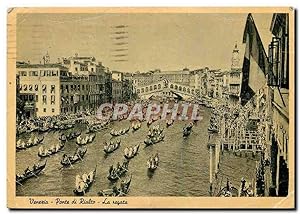 Carte Postale Ancienne Venezia Ponte di Rialto La regata