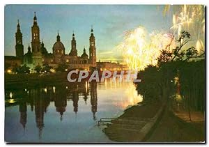 Seller image for Carte Postale Moderne Zaragoza Nocturno Basilica del Pilar for sale by CPAPHIL