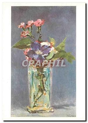 Seller image for Carte Postale Moderne Manet Oeillets et clematite dans un vase de cristal Musee du Louvre Paris for sale by CPAPHIL