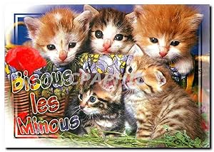 Seller image for Carte Postale Ancienne Bisous les Minous Chats Chat Chatons for sale by CPAPHIL