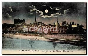 Bild des Verkufers fr Saumer-vue gnrale des Quais-Effet de nuit- Carte Postale Ancienne zum Verkauf von CPAPHIL