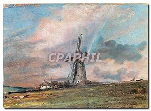 Carte Postale Moderne Windmill among Houses with a Rainbow John Constable