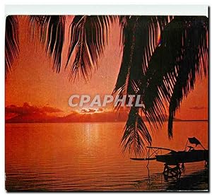 Carte Postale Moderne Tahiti Moorea Coucher de soleil sur Moorea