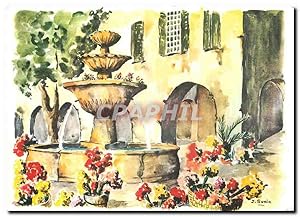 Image du vendeur pour Carte Postale Moderne Les Aquarelles a Provence Cote d'Azur Jolie fontaine fleurie mis en vente par CPAPHIL