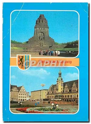 Imagen del vendedor de Carte Postale Ancienne Voikerschiachtdenkmal Markt und Altes Rafhaus Leipzig a la venta por CPAPHIL