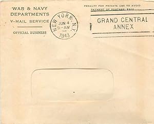 Seller image for Lettre Cover New York War & Navy departments V Mail 1943 for sale by CPAPHIL