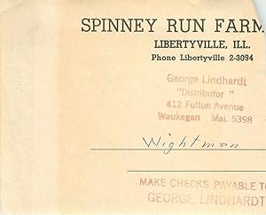 Imagen del vendedor de Paper Spinney Run Farm Libertyville George Linhardt Waukegan a la venta por CPAPHIL