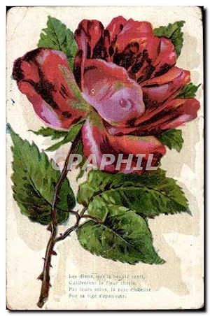 Seller image for Carte Postale Ancienne Fantaisie Fleur Rose for sale by CPAPHIL