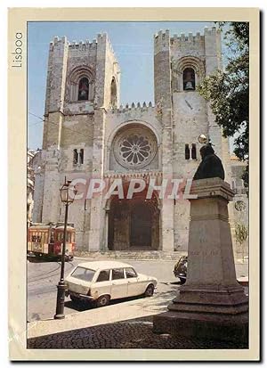 Carte Postale Moderne Lisbonne La Cathedral Tramway