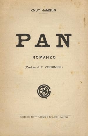 Pan. Romanzo. (Versione di F. Verdinois).