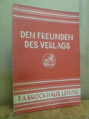 Bild des Verkufers fr Den Freunden des Verlags F. A. Brockhaus, Siebzehnte (17.) Folge: 1937/38, zum Verkauf von Antiquariat Orban & Streu GbR